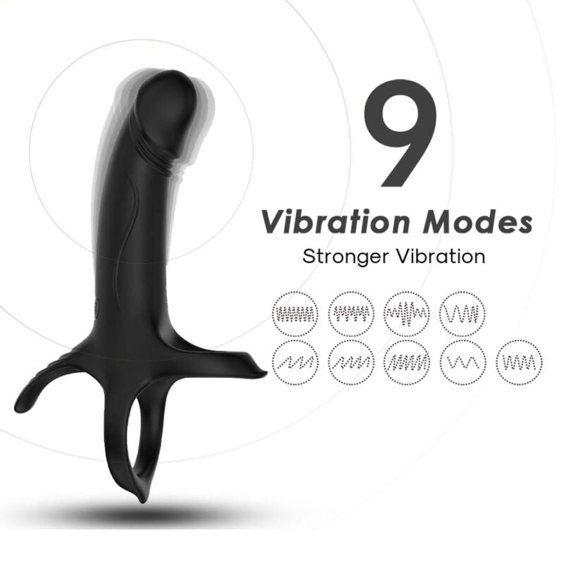 Cockring Armony noir avec pictogrammes des 9 modes de vibration