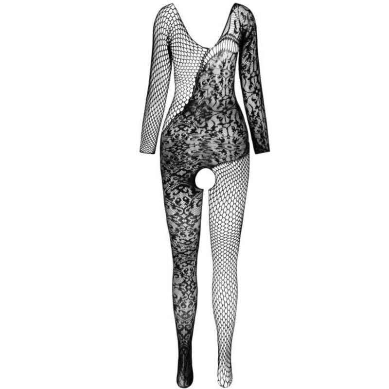 Bs 107 schwarzer Bodystocking Einheitsgröße