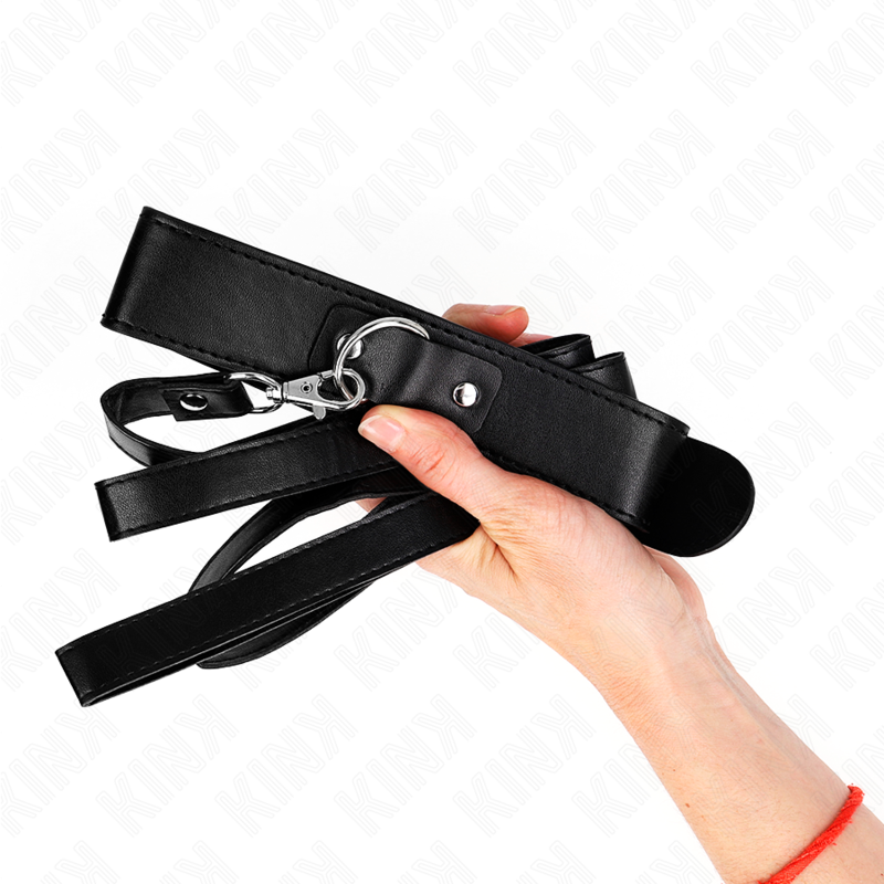 KINK - Halskette mit Gürtel, 116 cm verstellbar, schwarzes Armband 32-50 cm x 8 cm