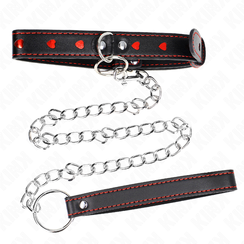 KINK - Halskette mit Armband, 65 cm, Herzdetails 52,5 x 2,5 cm