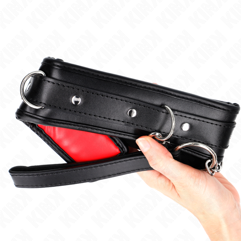 KINK - Halskette mit Armband, Kunstleder, 3-teilig, verstellbar, 37-54 cm x 3 cm