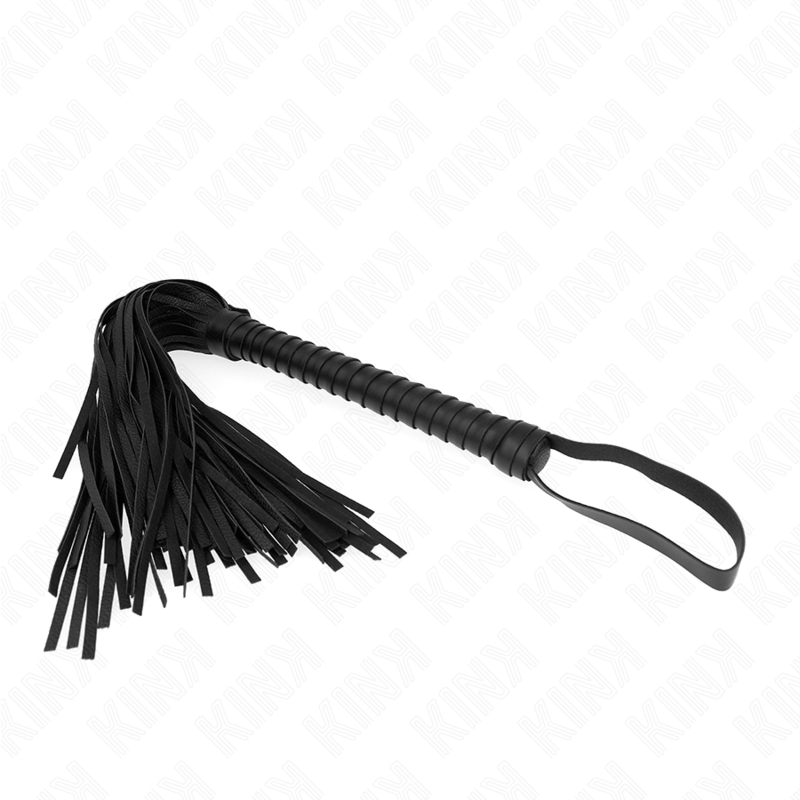 Fouet BDSM Manche Texturé Cuir et PVC 48,5 cm - Kink