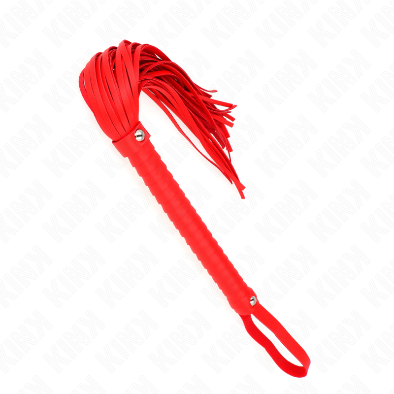 Fouet BDSM Manche Texturé Cuir et PVC 48,5 cm - Kink