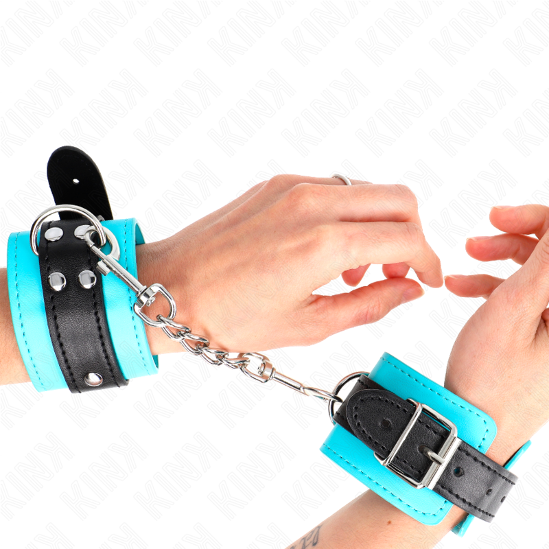 KINK – Verstellbare, blau gefütterte Armbänder mit Hakenverschluss, 20–28 cm x 5,5 cm