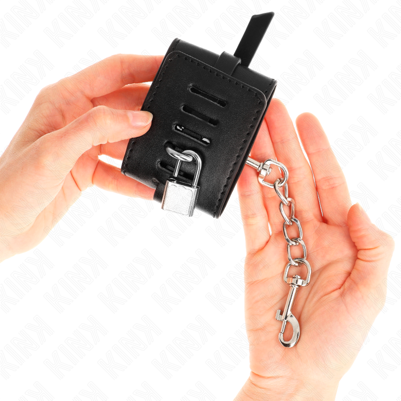 KINK – DELUXE VERRIEGELBARE SCHWARZE VERSTELLBARE HANDGELENKLEBER 14,5–21 CM X 6 CM