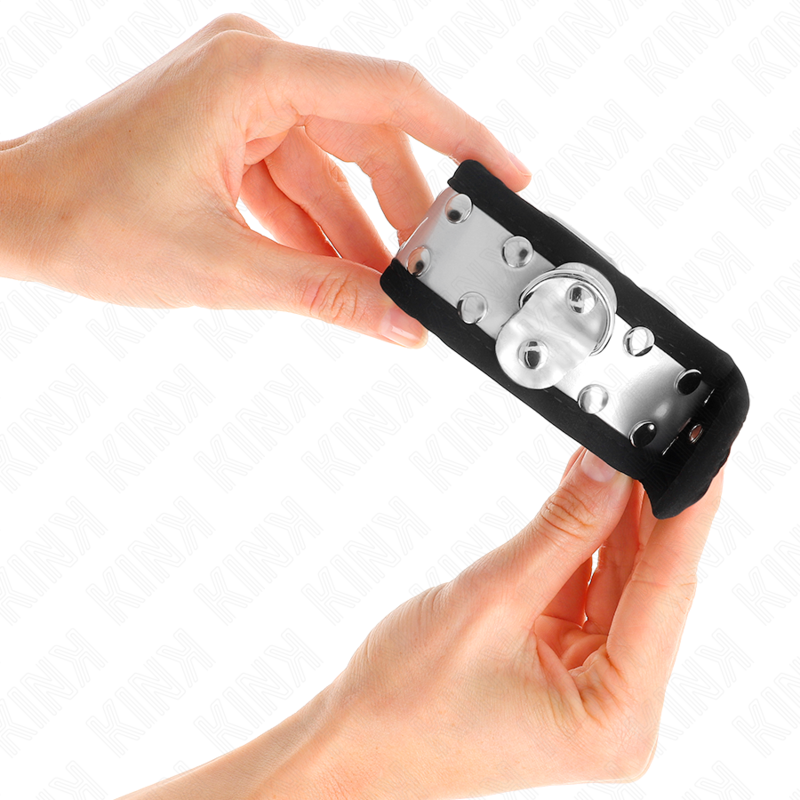 Schlanke Handballenauflagen schwarz/silber 30 x 4 cm