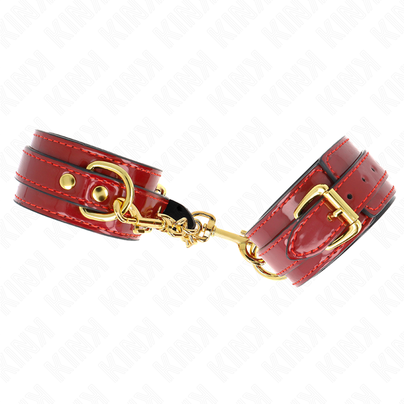KINK - JOANNA ANGEL ROTES VERSTELLBARES ARMBAND MIT GOLDKETTE 16,5-26 CM X 4 CM
