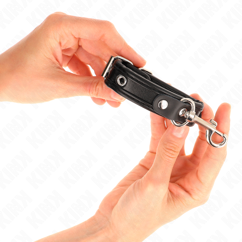 Schwarze Mini-Armbänder mit verstellbaren Nieten 16-22 cm x 2 cm