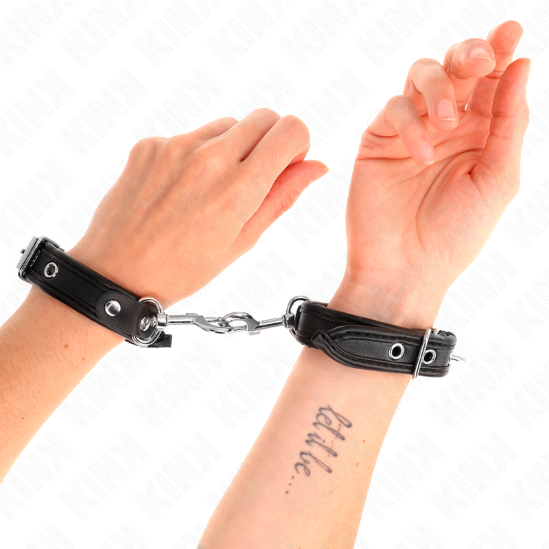 KINK - MINI-ARMBÄNDER SCHWARZ MIT VERSTELLBAREN KNÖPFEN 16-22 CM X 2 CM