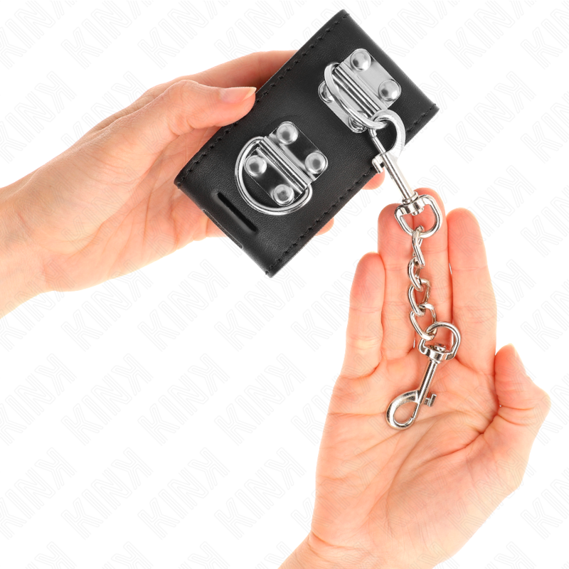 KINK – MEHRFACH VERSTELLBARE HANDGELENKLEBEBÜHREN MIT VERSTELLBAREM SCHWARZEN VORHÄNGESCHLOSS 16–23 CM X 5,5 CM