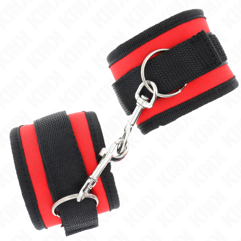 Rot-schwarze Handgelenkstützen aus Nylon mit Klettverschluss, Modell 2, verstellbar, 18–35 cm x 6 cm
