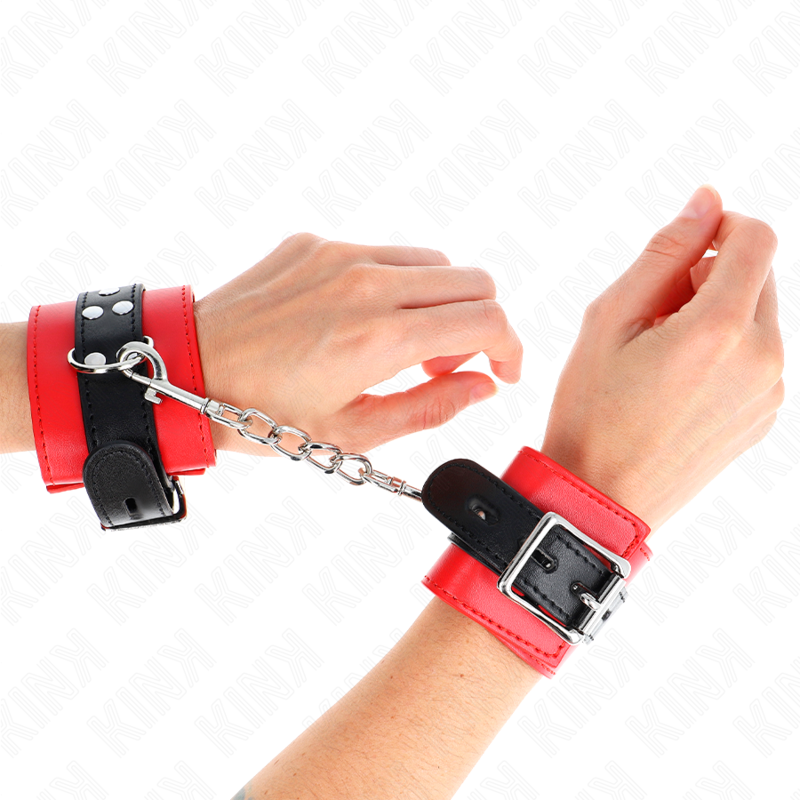 Menottes BDSM Cuir Ceinture Ajustable 17-28 cm - Kink