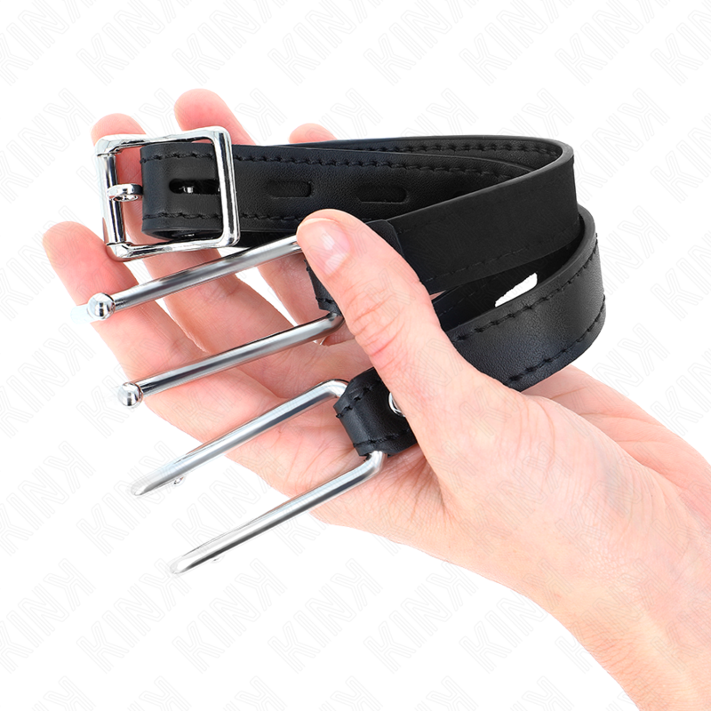 KINK – 11,5 cm langer Metallhakenstab mit verstellbarem Lederriemen (39–58 cm x 2 cm)