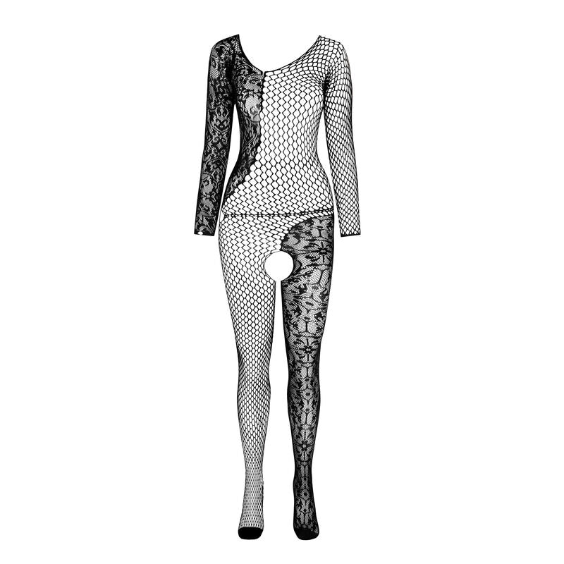 Bs 107 schwarzer Bodystocking Einheitsgröße