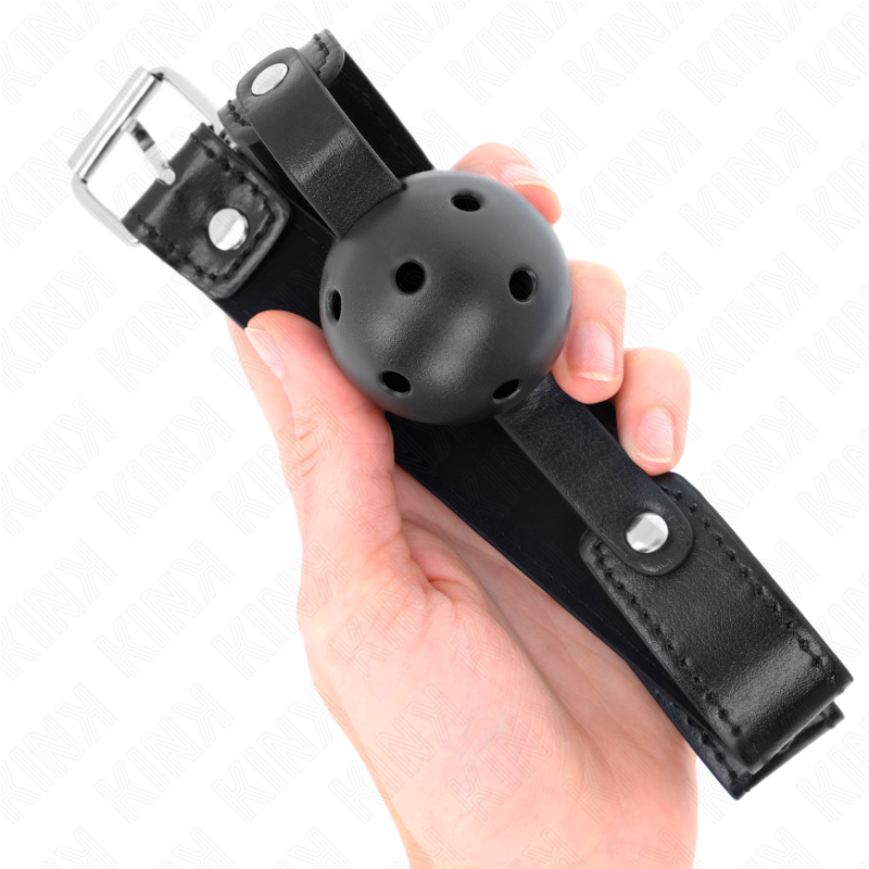 KINK – SCHWARZER, ATMUNGSAKTIVER BALL, 4,5 CM, BEUTEL, 65 x 2,5 CM