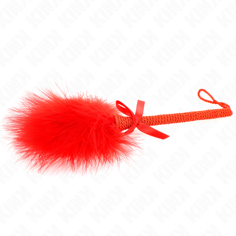 Plumeau Fétichiste Double Sensation Plumes Nœud Nylon 25 cm - Kink