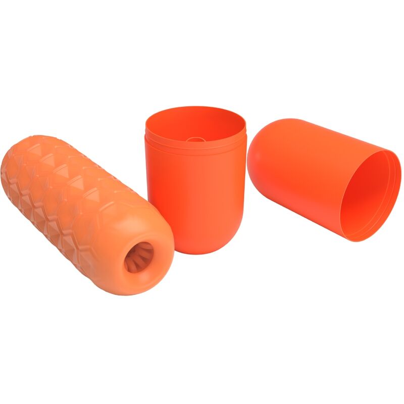 Orangefarbener männlicher Masturbator mit Doppelkugel