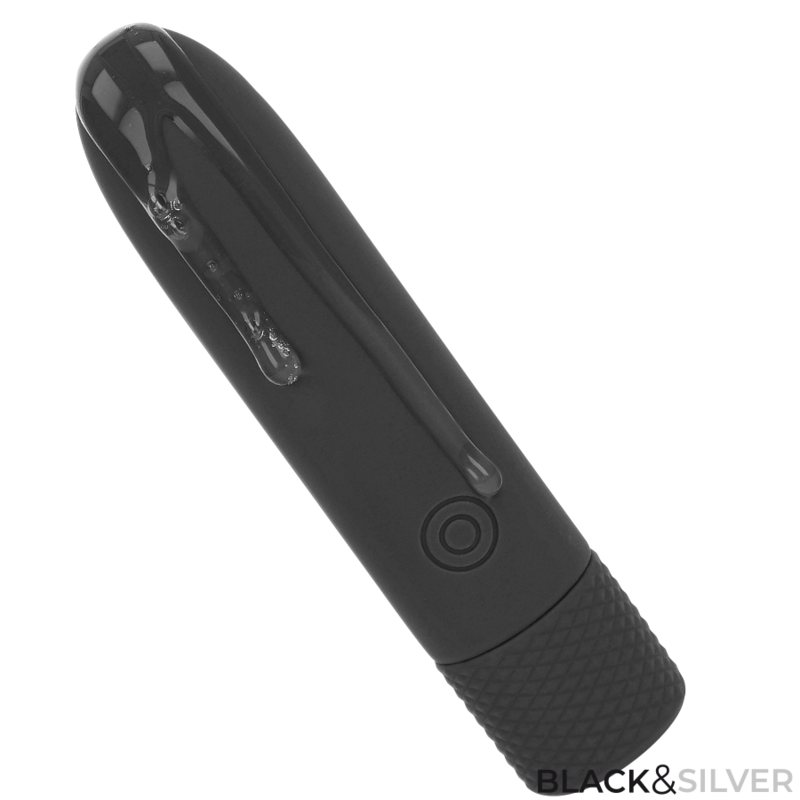 SCHWARZ &amp; SILBER - GERI WIEDERAUFLADBARER VIBRATIONSKUGEL-USB-ANSCHLUSS, 8 VIBRATIONEN, SCHWARZ, 10 X 2,2 CM