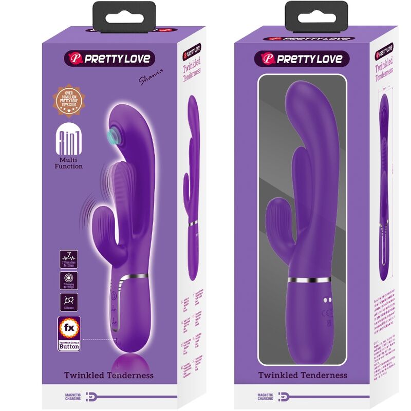 Shania Triple Rabbit Multifunktionsvibrator Lila