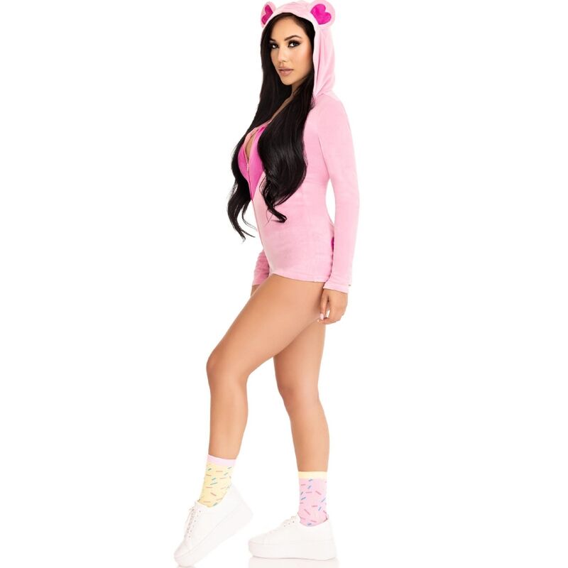 Rosa Teddybär Samt Bodysuit m