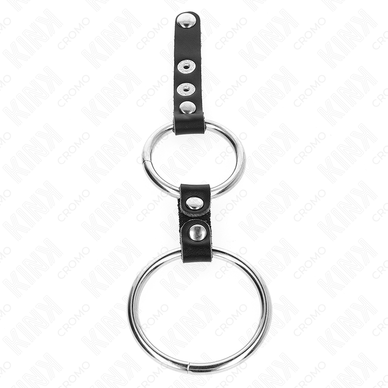 KINK - DOPPELTER PENISRING 3,8 CM BIS 5 CM, VERBUNDEN DURCH LEDER