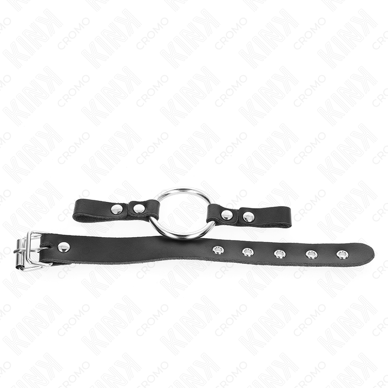 KINK - Leder-Penisring mit Schnallenverschluss, 22 x 2 cm, mit 4 cm Metallring