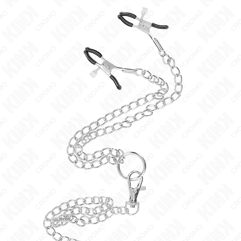 Cockring Métal avec Pinces à Tétons - Chaîne 26 cm - 3 Tailles - Kink