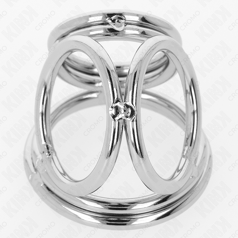 KINK – Dreifacher Chrom-Metall-Penisring, 3,8 cm bis 5 cm, Modell 1