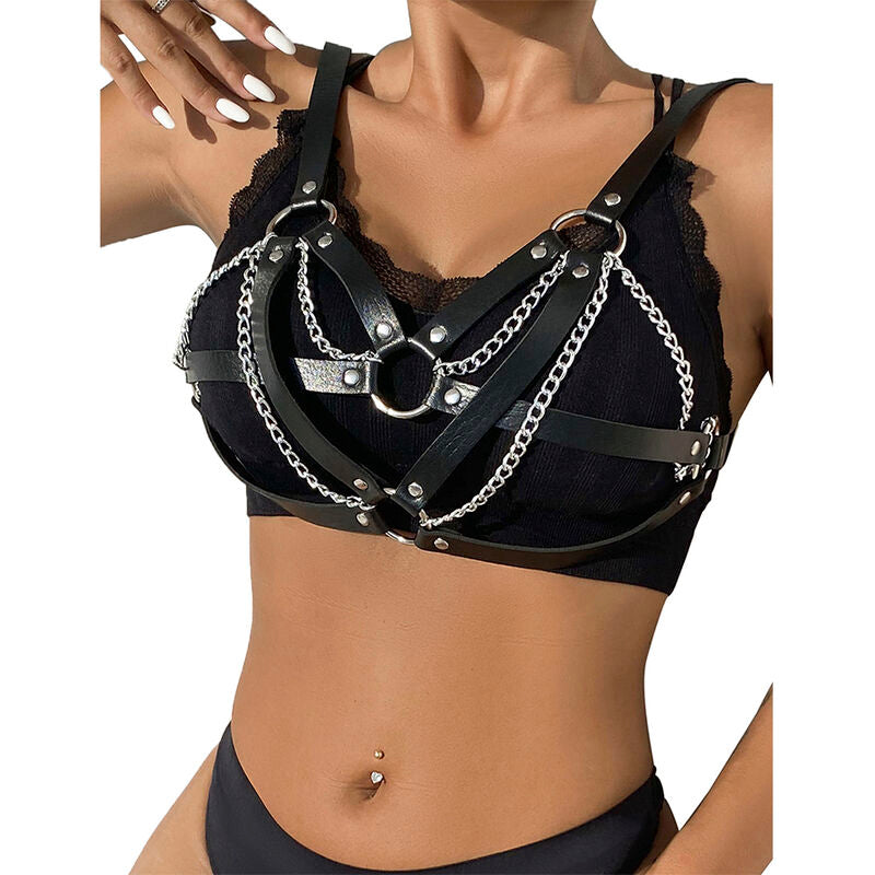 SUBBLIME - 953713 Punk-Bondage-Gürtel mit schwarzer Metallschnalle, Einheitsgröße