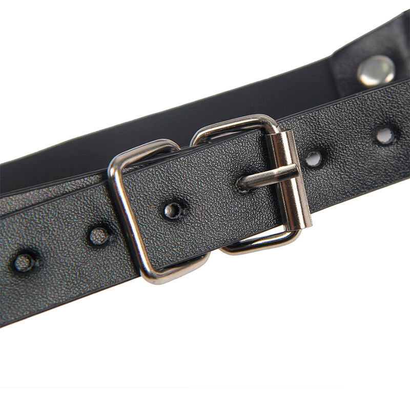 SUBBLIME - 953720 Schwarze Leder-Bondage-Nippelclips Einheitsgröße