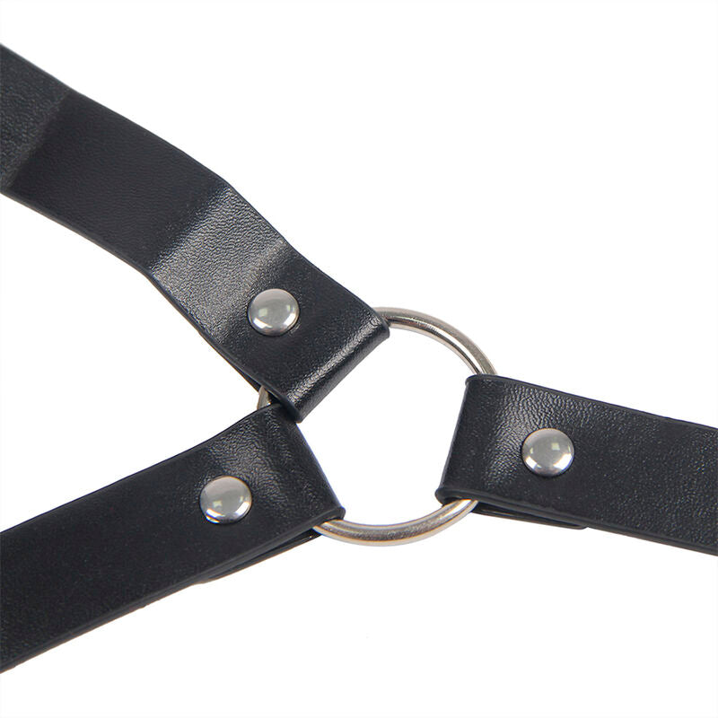 SUBBLIME - 953720 Schwarze Leder-Bondage-Nippelclips Einheitsgröße