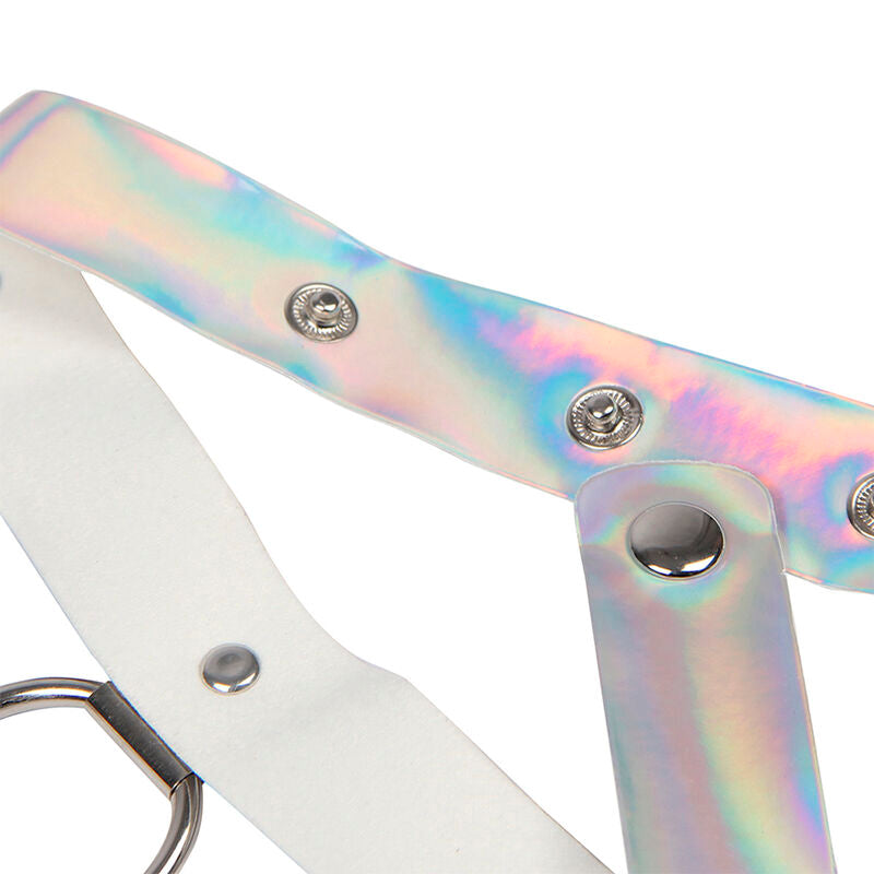 SUBBLIME - 953737 Brustgeschirr mit Ringen und silbernen Ketten, Einheitsgröße