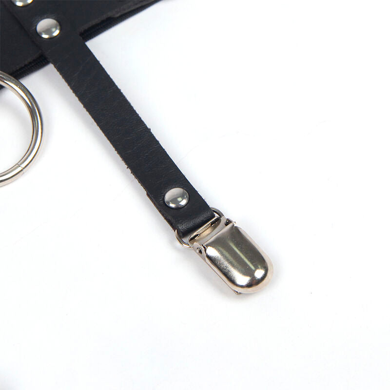 953744 verstellbare schwarze Punk-Hosenträger aus Leder, Einheitsgröße