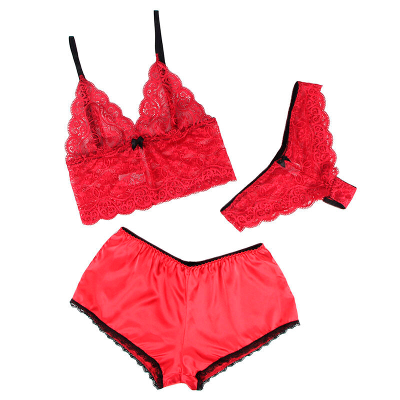 Nuisette Satin Soie et Dentelle + Culotte Assortie - Subblime