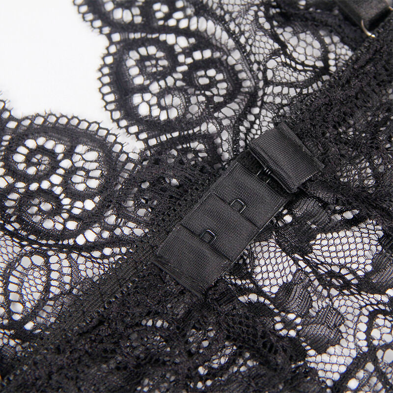 953911 Nachthemd aus Seide und Spitze + schwarzes Höschen s/m