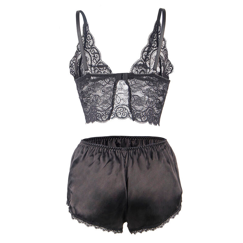 Nuisette Satin Soie et Dentelle + Culotte Assortie - Subblime