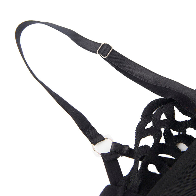 SUBBLIME - 954055 Sexy schwarzer Spitzenbody, Größe S/M