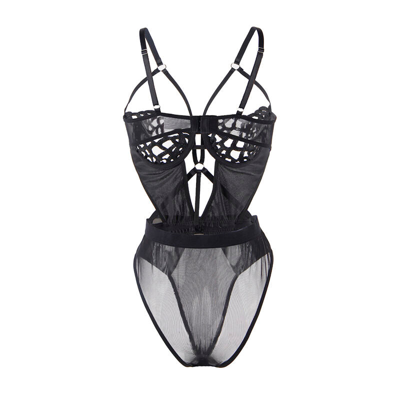 SUBBLIME - 954055 Sexy schwarzer Spitzenbody, Größe S/M