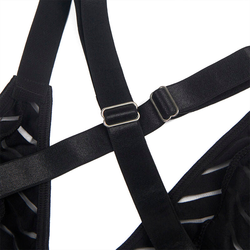 954147 Body mit schwarzem Strumpfgürtel s/m