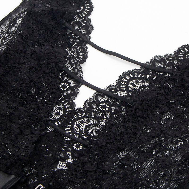 SUBBLIME - 954390 Sexy Body mit Strumpfbandgürtel Schwarz L/XL