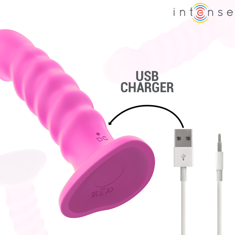 INTENSE - CINDY VIBRATOR GRÖSSE L SPIRALDESIGN 10 VIBRATIONEN PINK FERNBEDIENUNG