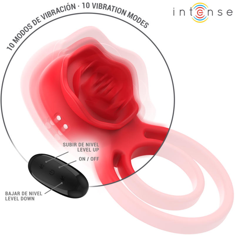 INTENSIV - PINK GAIL STIMULATOR 10 ROTE VIBRATIONEN FERNBEDIENUNG