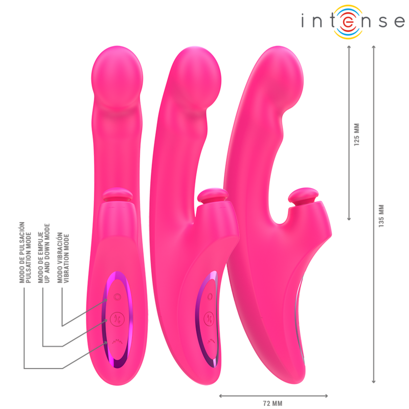 Emi Vibrator 13,5 cm Multifunktions 3 in 1 10 Vibrationen rosa