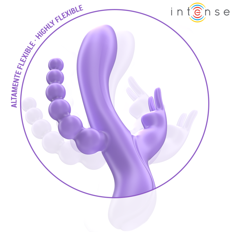 INTENSIV - MIKO DREIFACH-KANINCHENVIBRATOR &amp; STIMULATOR &amp; ANAL 7 VIBRATIONEN LILA