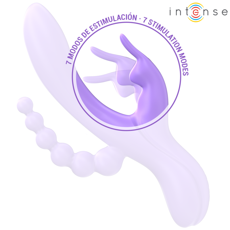 INTENSIV - MIKO DREIFACH-KANINCHENVIBRATOR &amp; STIMULATOR &amp; ANAL 7 VIBRATIONEN LILA