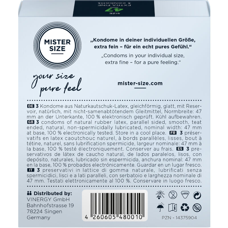 MISTER SIZE - Kondome Größe XS 47 MM (3 Stück)