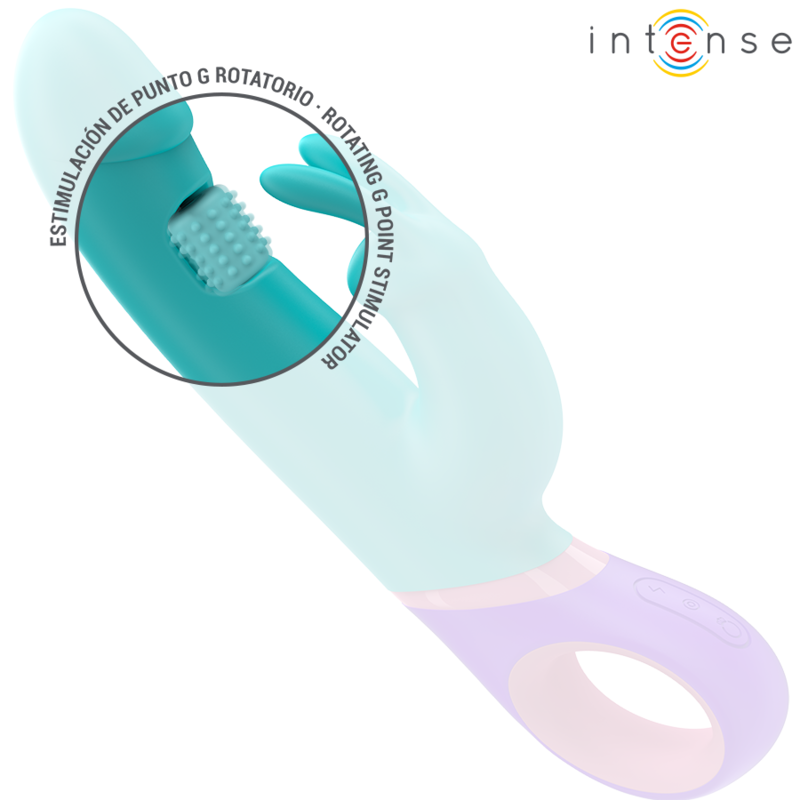 INTENSE - MONICA RABBIT VIBRATOR MIT ROTIERENDEM G-PUNKT-STIMULATOR, BLAU