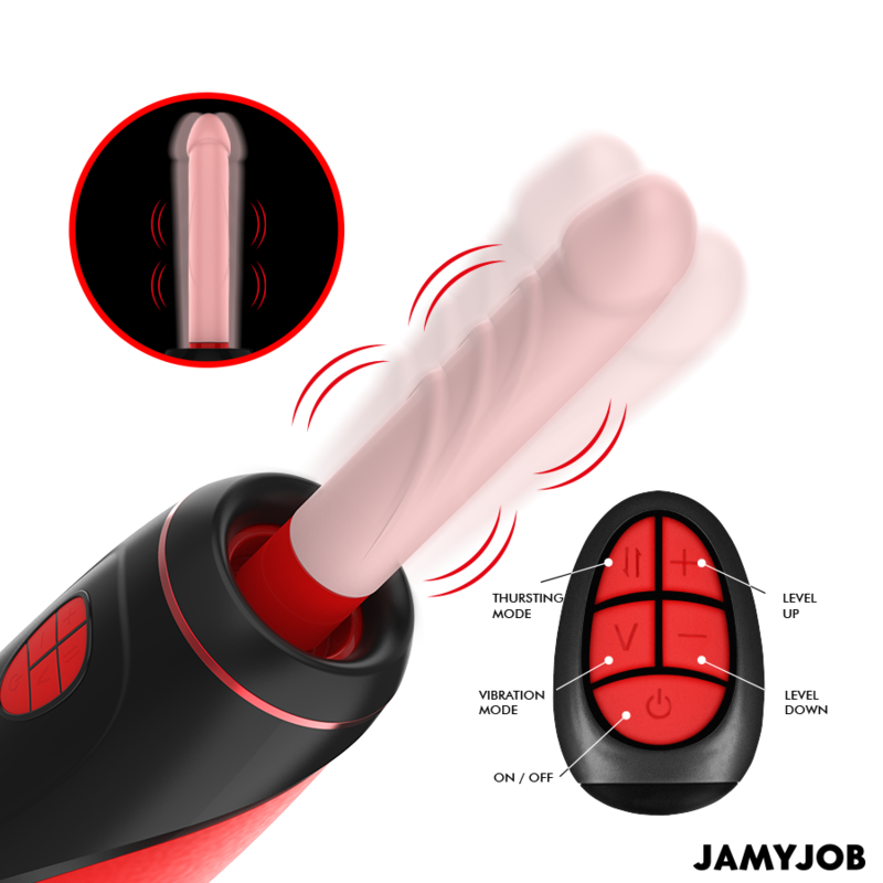 JAMYJOB - PYSTON AUTOMATISCHER MASTURBATOR-BASIS MIT FERNBEDIENUNG UND DILDO