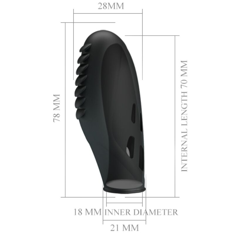 PRETTY LOVE - GILO Fingervibrator aus schwarzem Silikon