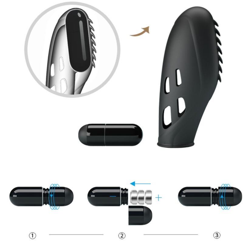 PRETTY LOVE - GILO Fingervibrator aus schwarzem Silikon